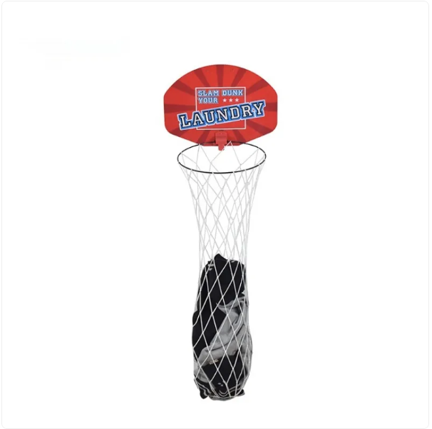 Wall-Mounted Basketball Hoop Laundry Basket