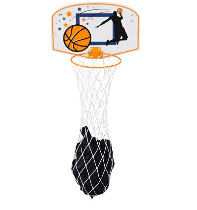 Wall-Mounted Basketball Hoop Laundry Basket